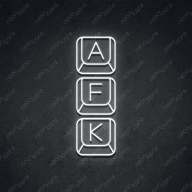 'Away From Keyboard' Neon Sign 45cm (1.5ft) / White / LED by Neon Icons